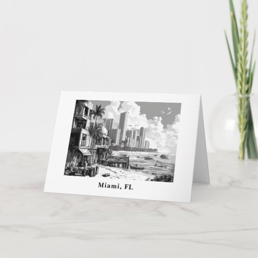 Gepersonaliseerd van Miami FL reizen Feestdagen Kaart (Voorkant)