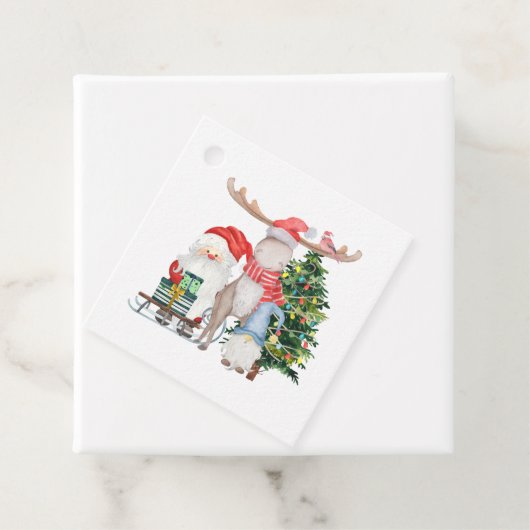 Gepersonaliseerd van Santa Schattigee Kinder Kerst Bedankjes Labels (In situ)