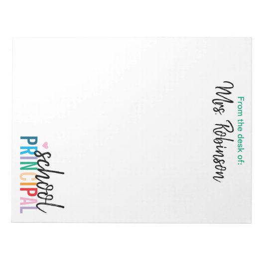 Gepersonaliseerd vanaf het bureau van de schooldir notitieblok (Voorkant)