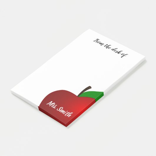 Gepersonaliseerd vanuit het bureau van leraar Red Post-it® Notes (Schuin)