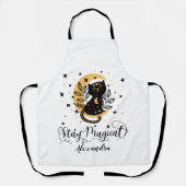 Gepersonaliseerd verblijf Magical Black Cat Schort (Voorkant)