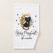 Gepersonaliseerd verblijf Magische kat thema Bad Handdoek (Handdoek)