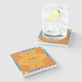 Gepersonaliseerd verblijf Sunny Stenen Onderzetter (Zijkant)