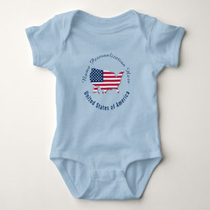 Gepersonaliseerd Verenigde Staten van Amerika Vlag Romper