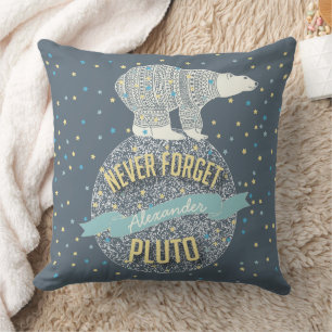 Gepersonaliseerd Vergeet Pluto Polar-Beer nooit Kussen