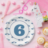 Gepersonaliseerd Verjaardag in Blauw Politie Verja Papieren Bordje (Feest)