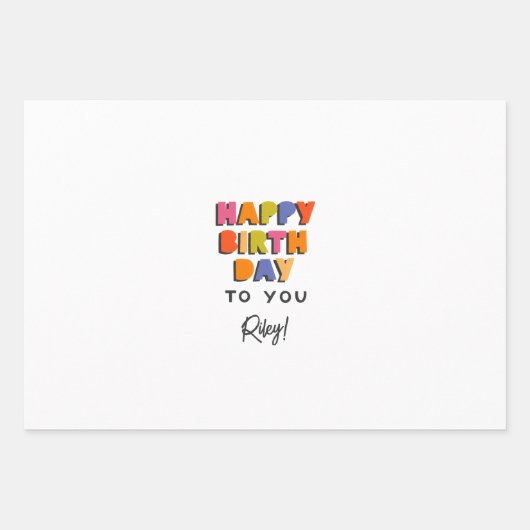 Gepersonaliseerd verjaardagscadeau inpakpapier vel (Voorkant)