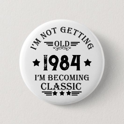 Gepersonaliseerd  verjaardagscadeau ronde button 5,7 cm (Voorkant)