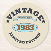 Gepersonaliseerd verjaardagscadeau ronde kartonnen onderzetter (Voorkant)