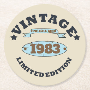 Gepersonaliseerd  verjaardagscadeau ronde kartonnen onderzetter