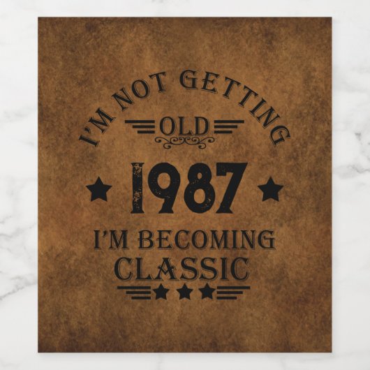 Gepersonaliseerd verjaardagscadeau wijn etiket (Enkel label)