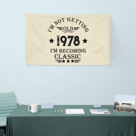 Gepersonaliseerd  verjaardagscadeau zwart spandoek (Beurs)