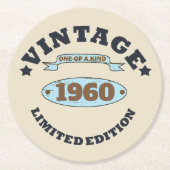 Gepersonaliseerd verjaardagsfeestje ronde kartonnen onderzetter (Voorkant)