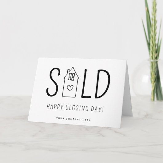Gepersonaliseerd verkocht Happy Closing Day Real E Kaart (Voorkant)