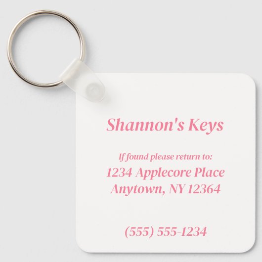 Gepersonaliseerd Verlies nooit Uw Sleutelinformati Sleutelhanger (Voorkant)