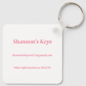 Gepersonaliseerd Verlies nooit Uw Sleutelinformati Sleutelhanger (Achterkant)