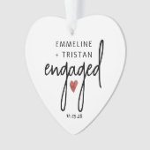 Gepersonaliseerd Verloving Acryl Ornament (voorkant)