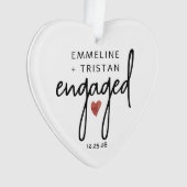 Gepersonaliseerd Verloving Acryl Ornament (voorkant)