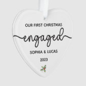 Gepersonaliseerd Verloving kerst aandenken Ornament (voorkant)