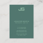 Gepersonaliseerd verticaal modern elegant monogram visitekaartje (Achterkant)