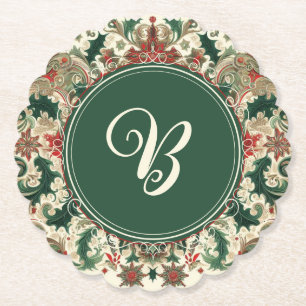 Gepersonaliseerd Victoriaans/Classic/Vintage Kerst Kartonnen Onderzetters