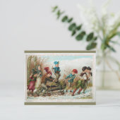 Gepersonaliseerd  Victoriaans Yule Log Briefkaart (Staand voorkant)