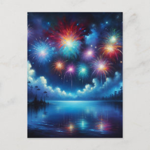 Gepersonaliseerd Vierde juli Vuurwerk Briefkaart