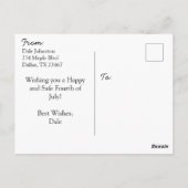 Gepersonaliseerd Vierde juli Vuurwerk Briefkaart (Achterkant)