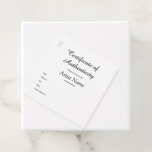 Gepersonaliseerd Vierkant Certificaat van Authenti Bedankjes Labels (In situ)