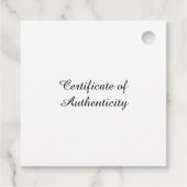 Gepersonaliseerd Vierkant Certificaat van Authenti Bedankjes Labels (Achterkant)