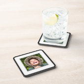 Gepersonaliseerd vierkant fotosjabloon geprogramme bier onderzetter (Rechterzijde)