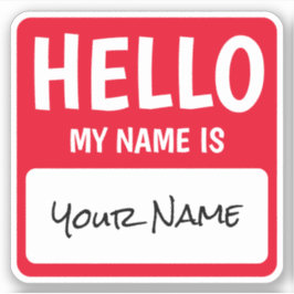 Gepersonaliseerd vierkant Hallo Mijn naam is Stick Sticker