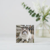 Gepersonaliseerd vierkant Visitekaartje voor catte (Staand voorkant)