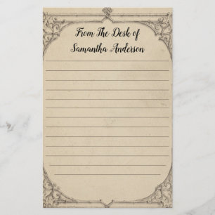 Gepersonaliseerd vintage antiek gedistroyeerd geli briefpapier