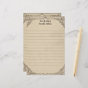 Gepersonaliseerd vintage gedecoreerd antiek persoo briefpapier