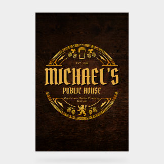 Gepersonaliseerd vintage pubbord op maat gemaakt a acryl bord