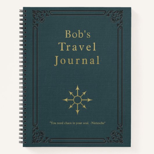 Gepersonaliseerd Vintage Travel Journal Notitieboek (Voorkant)