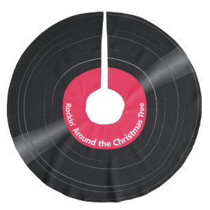 Gepersonaliseerd Vinyl Record Rood Kerstboom Rok