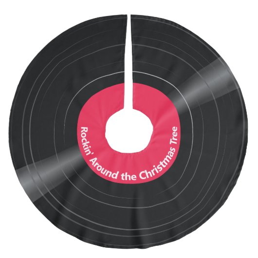 Gepersonaliseerd Vinyl Record Rood Kerstboom Rok (Voorkant)