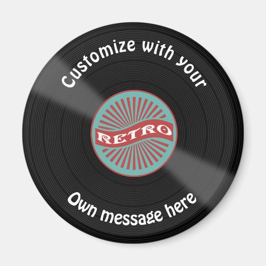 Gepersonaliseerd vinylrecord magneet (Voorkant)