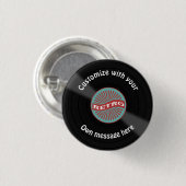 Gepersonaliseerd vinylrecord ronde button 3,2 cm (Voorkant /achterkant)