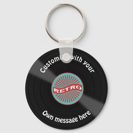 Gepersonaliseerd vinylrecord sleutelhanger (Voorkant)