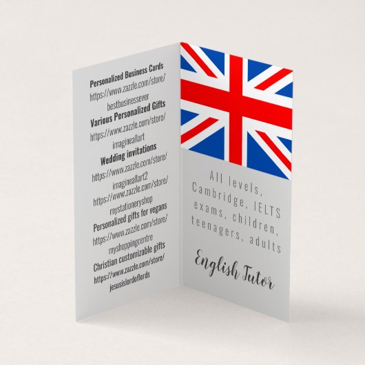 Gepersonaliseerd visitekaartje van de Engelse volk (Binnen)