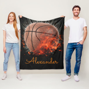 Gepersonaliseerd vlambaar Basketball Fleece Deken