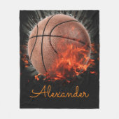 Gepersonaliseerd vlambaar Basketball Fleece Deken (Voorkant)