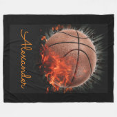 Gepersonaliseerd vlambaar Basketball Fleece Deken (Voorkant (Horizontaal))
