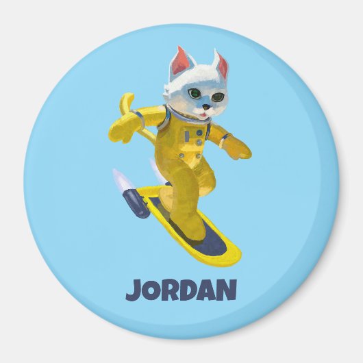 Gepersonaliseerd vliegend skateboard magneet (Voorkant)