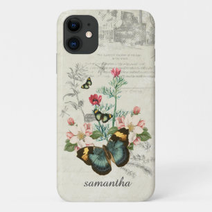 Gepersonaliseerd vlinders Wildbloemen iPhone 11 Hoesje
