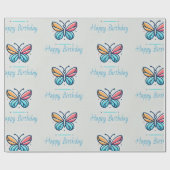 Gepersonaliseerd vlinderverjaardag inpakpapier (Vlak)