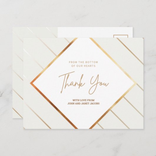 Gepersonaliseerd - Vloeiingspatroon Fancy Dank u Briefkaart (Voorkant / Achterkant)